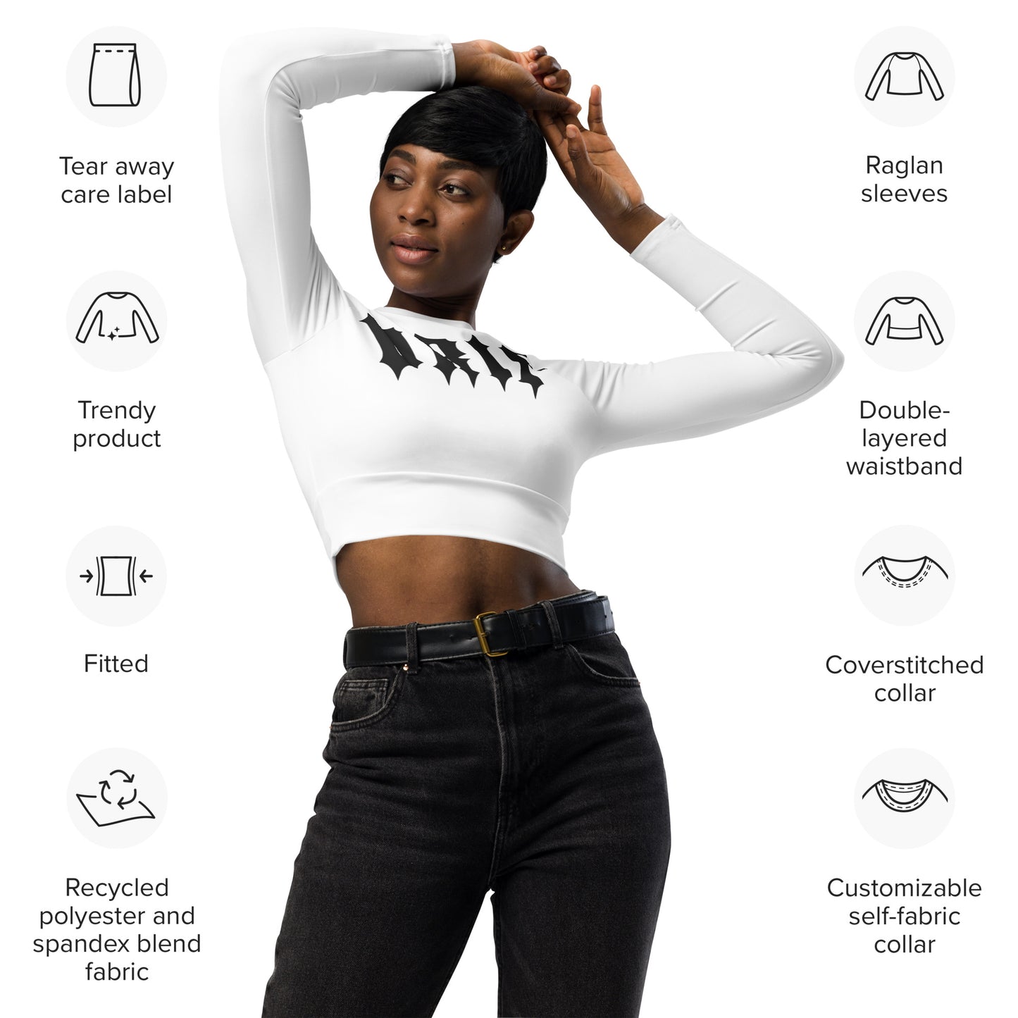 Arkham long-sleeve crop top