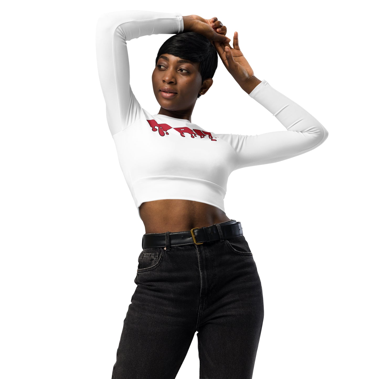 Repeat long-sleeve crop top