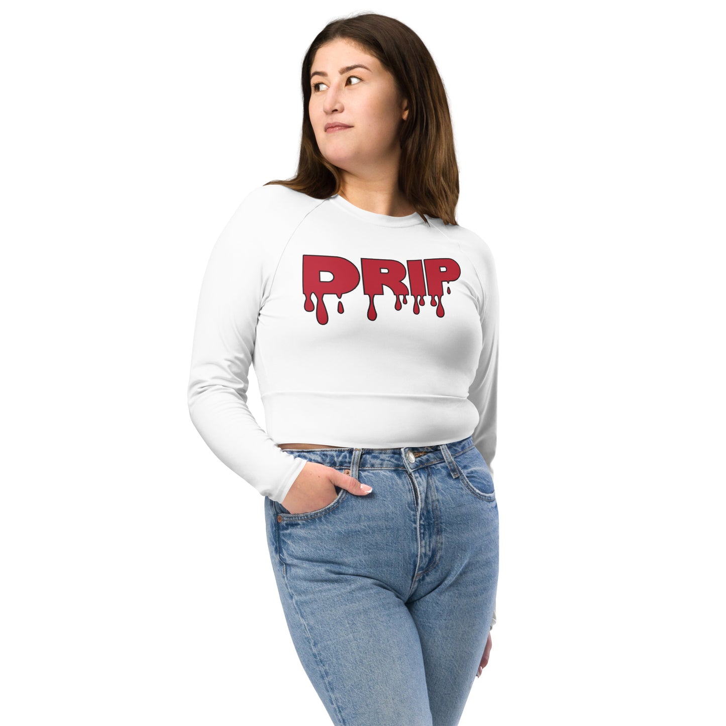 Repeat long-sleeve crop top